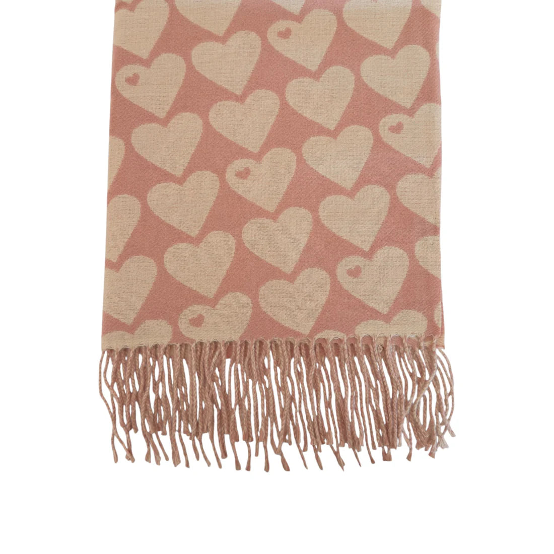 Scarf luxe heart pink