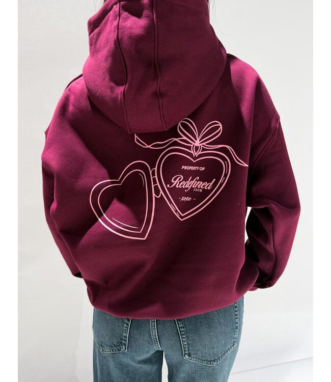 Heart hoodie bordeaux