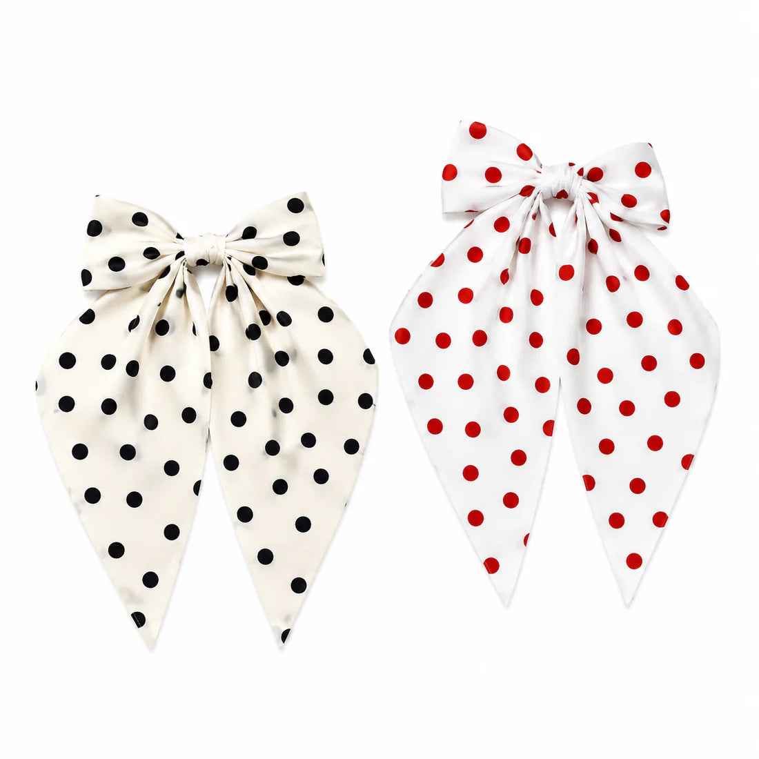 Hair bow polka black and white