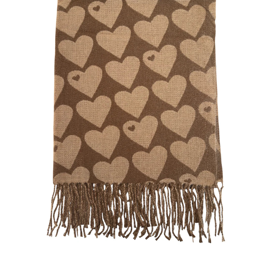 Scarf luxe heart brown
