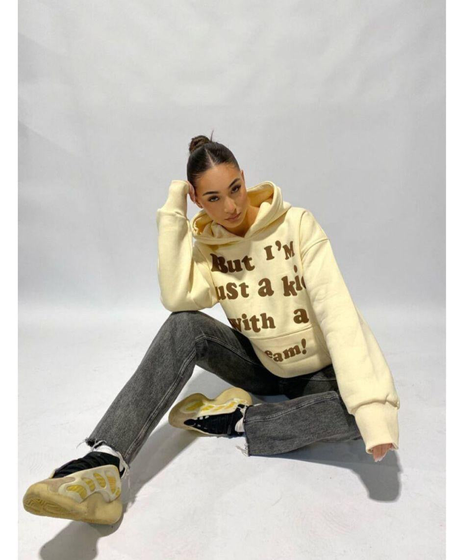 I’m just a kid hoodie beige