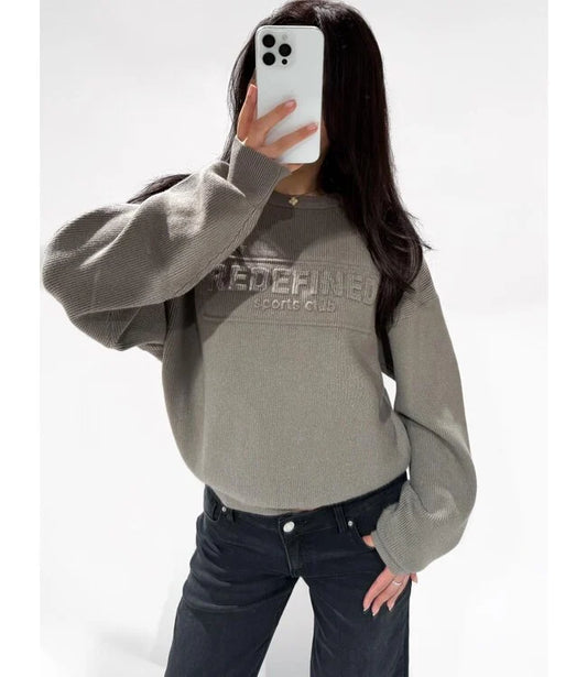 Ribbed sweater taupe