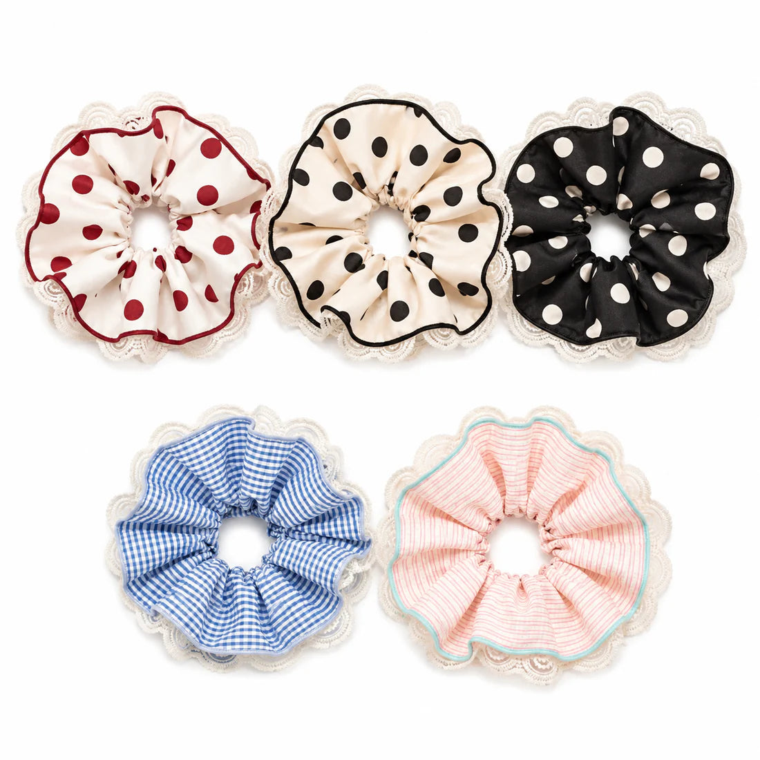 Scrunchie polka black