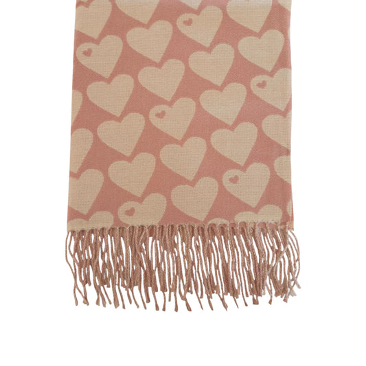 Scarf luxe heart pink