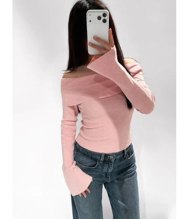 Audrey off shoulder top pink