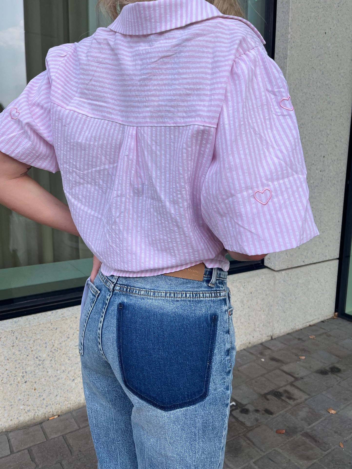 Heart blouse pink