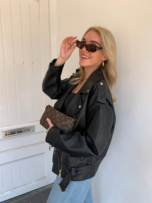 Vegan leather jacket black