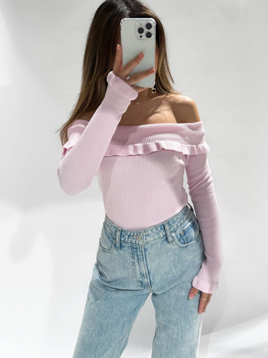 Indy ruffle top pink