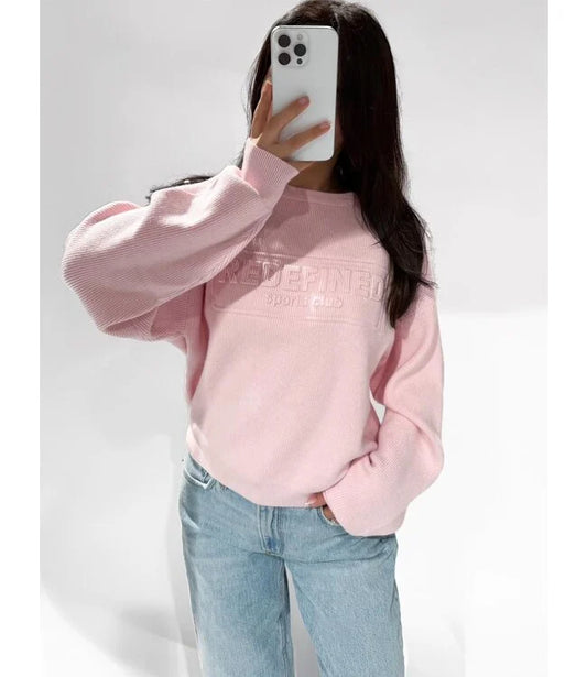 Ribbed sweater pink