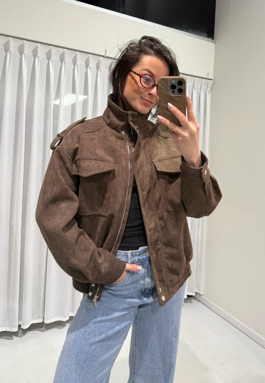 Lotte suede jacket brown