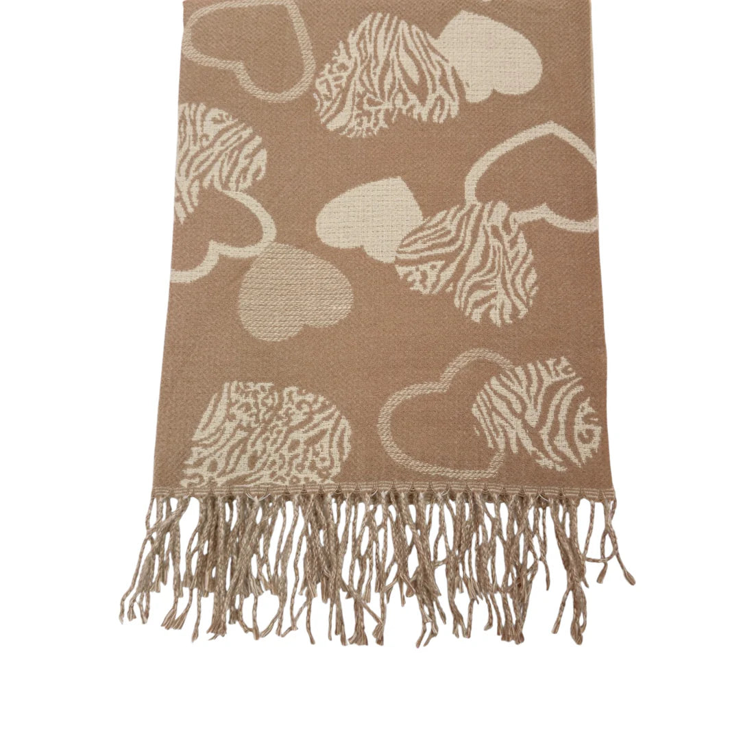 Scarf heart brown