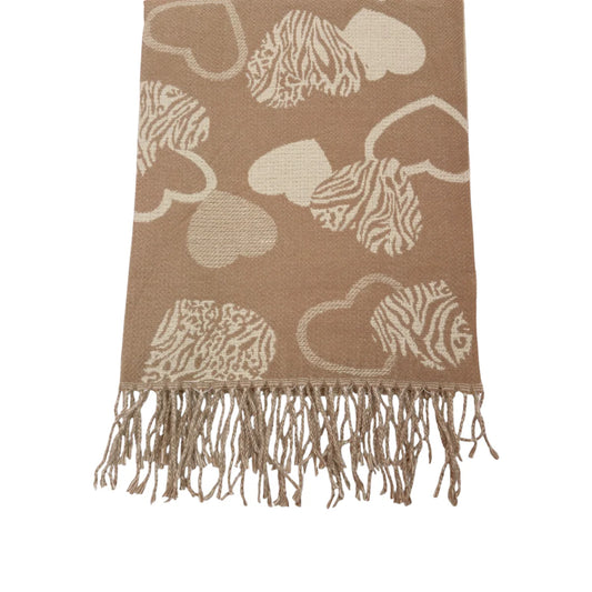 Scarf heart brown